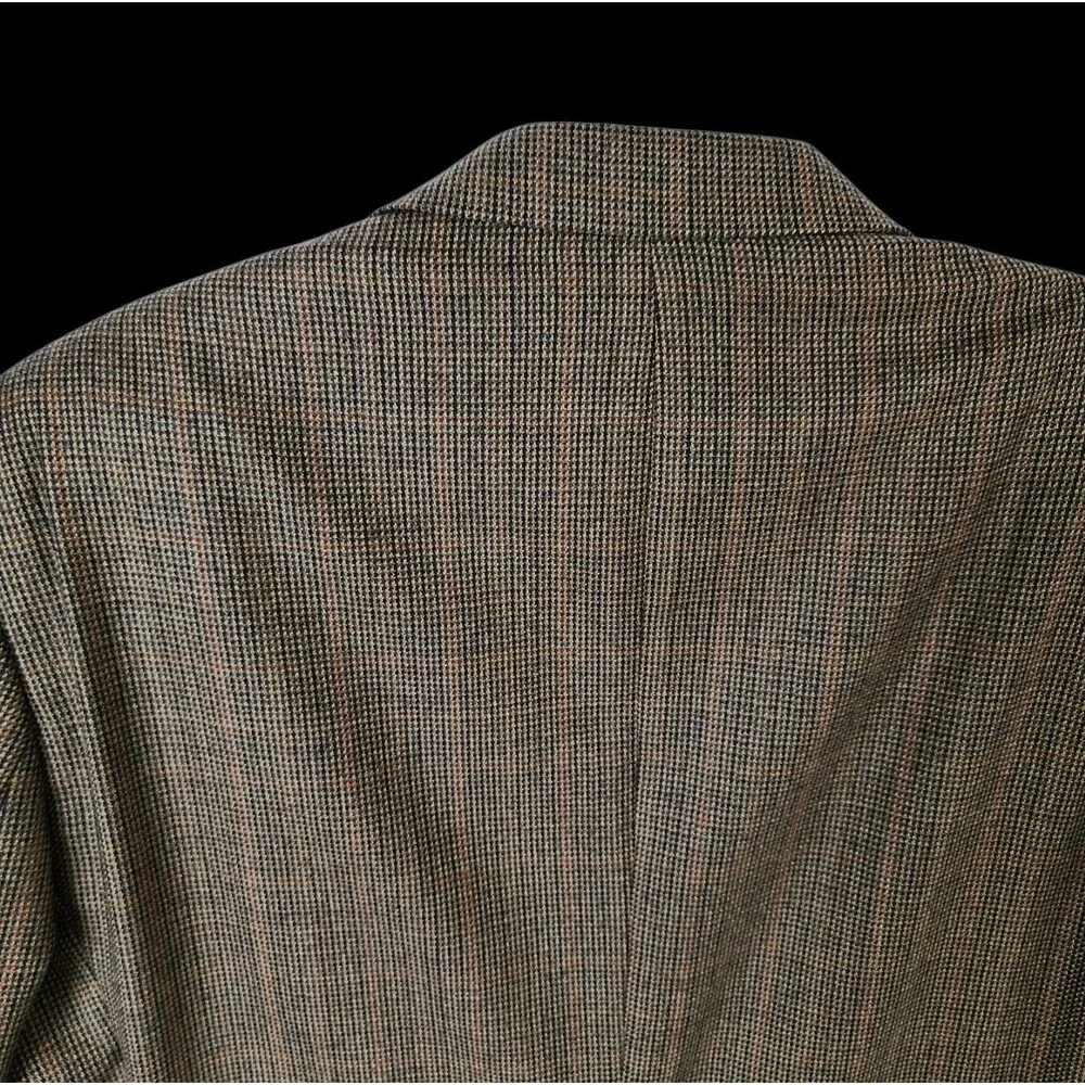 Vintage Chaps Ralph Lauren 46L Lambs Wool Houndstooth Tweed Sport Coat Blazer